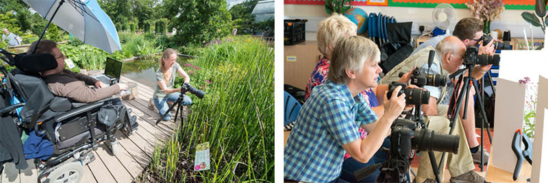 Student flower photographers at RHS Wisley.
