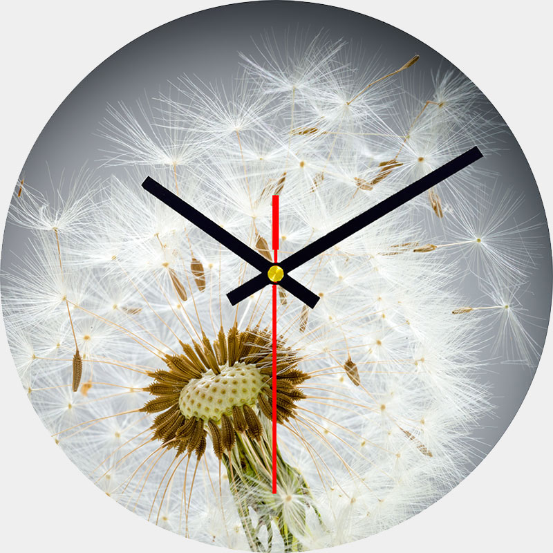 Dandelion Glass Wall Clock
